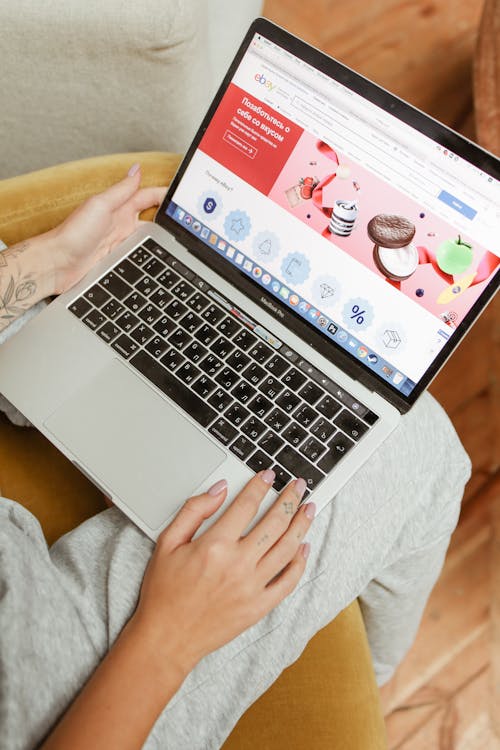 Online shopping experience on a laptop screen